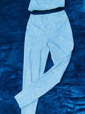 The North Face Light Blue Printed Kids Leggings